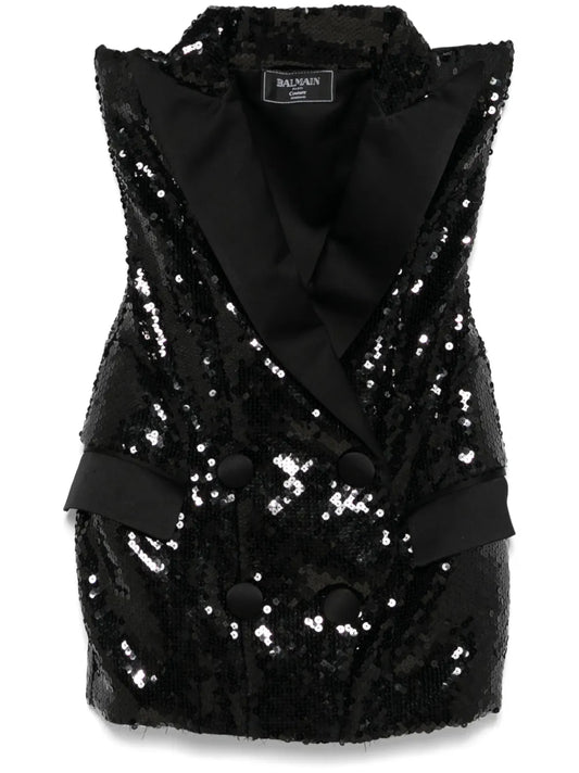 Sequinned Tailored Mini Dress