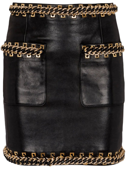 Chain-Detail Mini Skirt