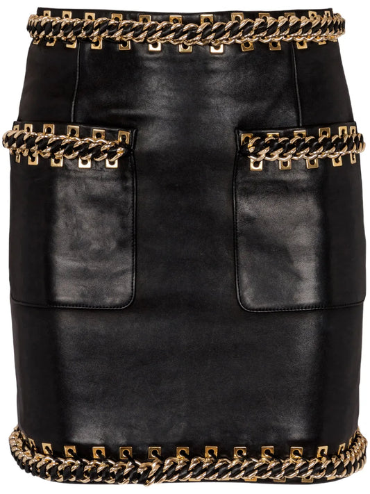Chain-Detail Mini Skirt