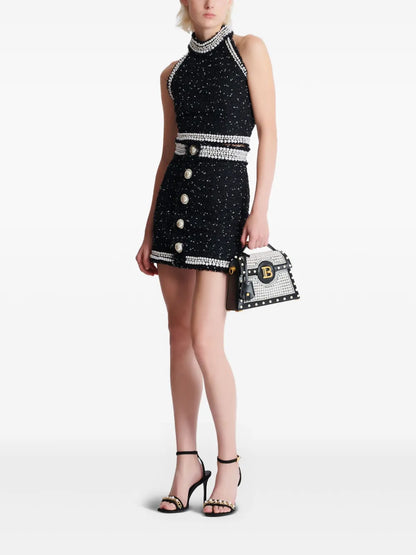 Pearl-Embellished Mini Skirt