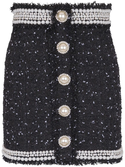 Pearl-Embellished Mini Skirt