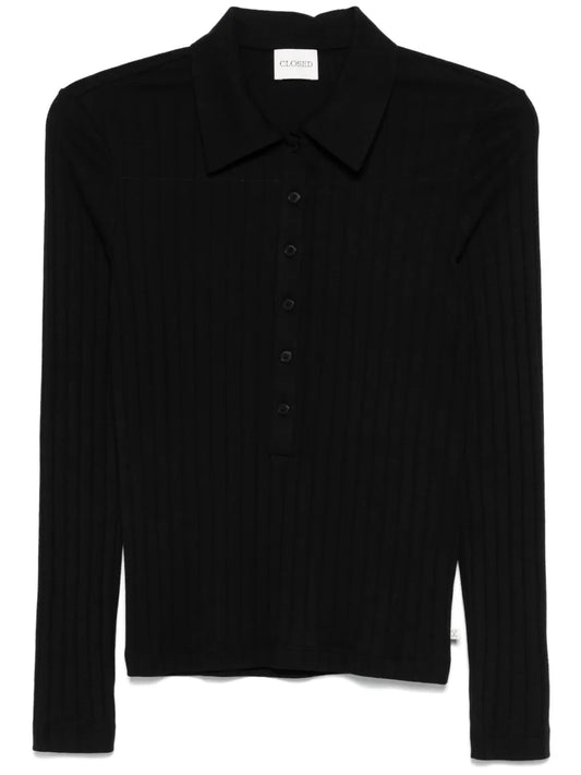 Ribbed Polo Top