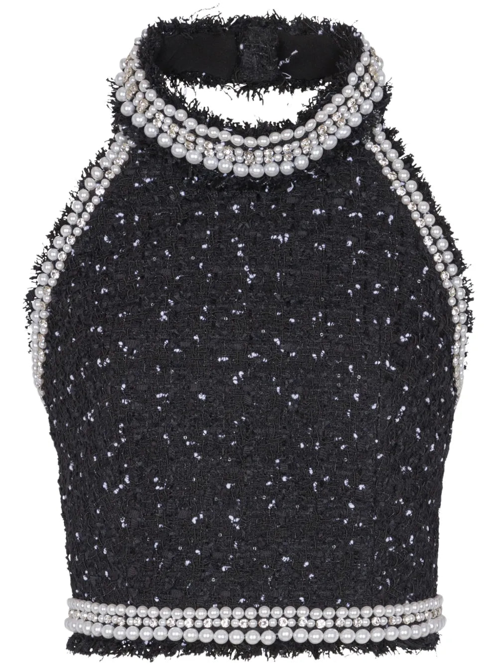 Halterneck Tweed Cropped Top