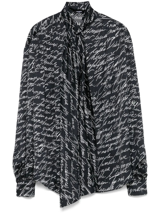 Love Letter-Print Blouse