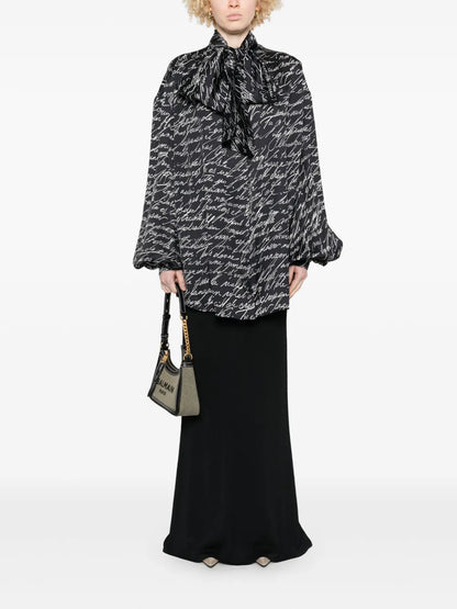 Love Letter-Print Blouse