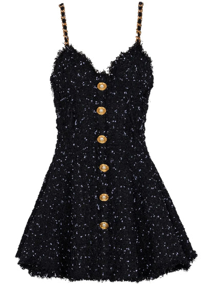 Polka-Dot Tweed Dress