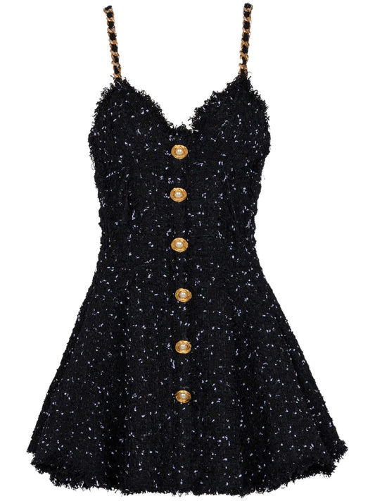 Polka-Dot Tweed Dress