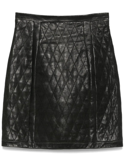 Quilted Leather Mini Skirt
