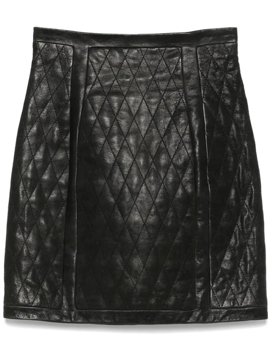 Quilted Leather Mini Skirt
