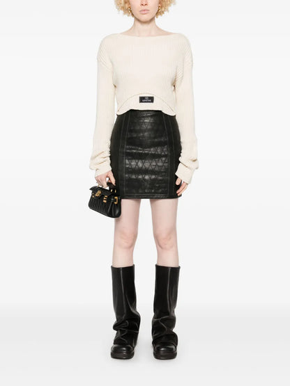 Quilted Leather Mini Skirt