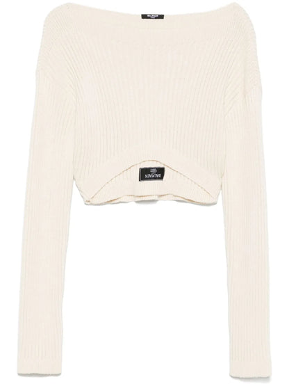 Boat-Neck Ribbed Top