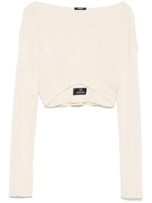 Boat-Neck Ribbed Top