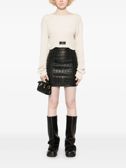 Boat-Neck Ribbed Top