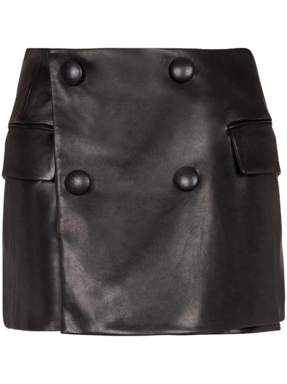 Faux-Leather Skort