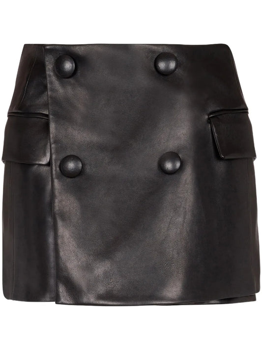 Faux-Leather Skort