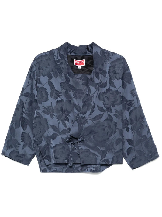Floral-Jacquard Jacket