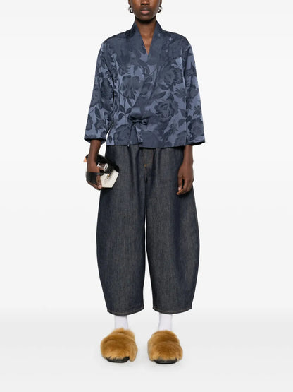 Floral-Jacquard Jacket