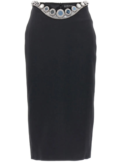 Rhinestone-Embellished Pencil Skirt