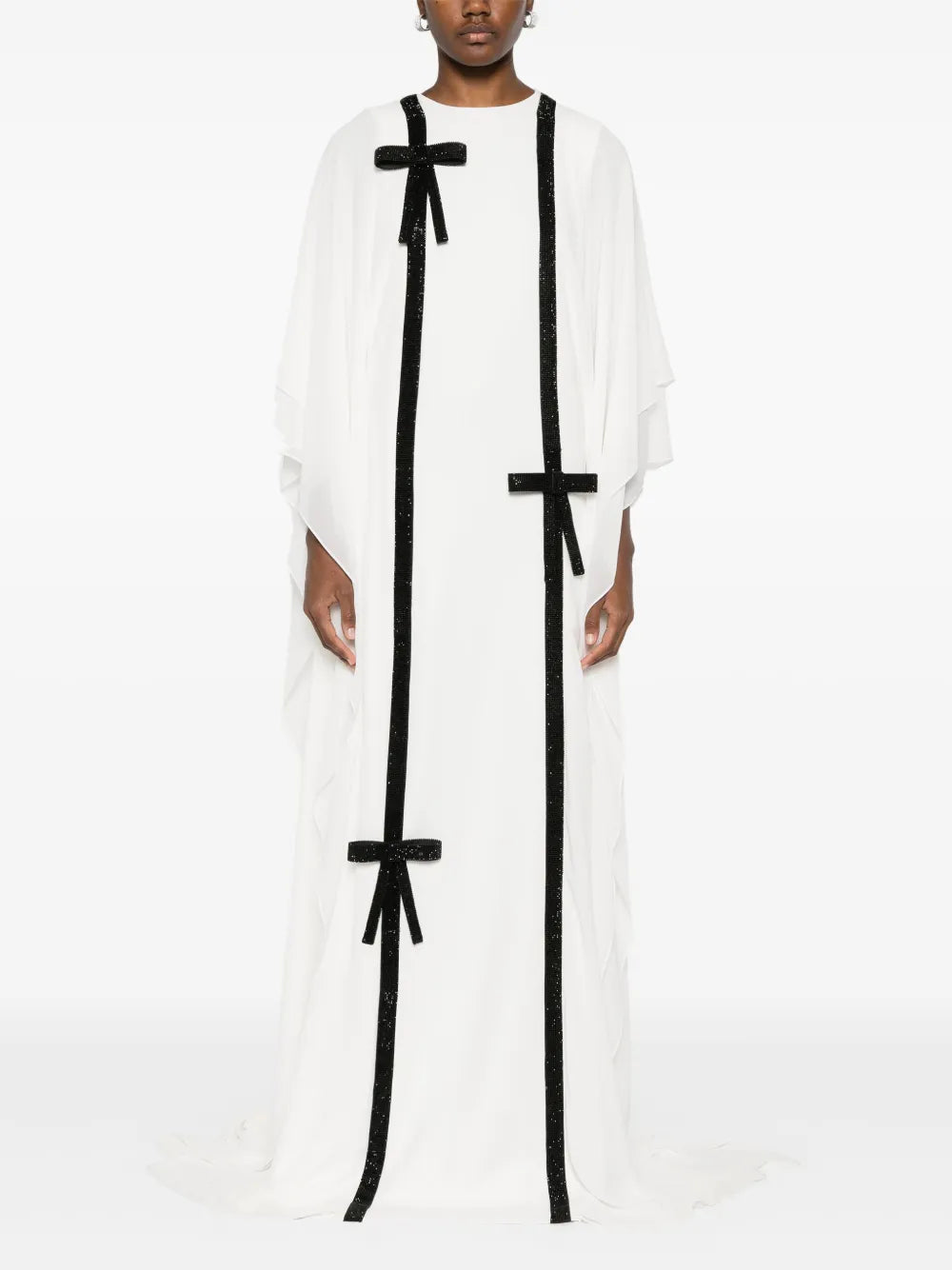 Bow-Detail Draped Abaya
