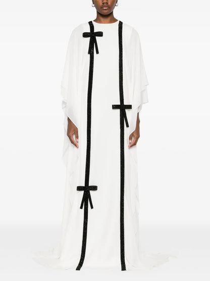 Bow-Detail Draped Abaya
