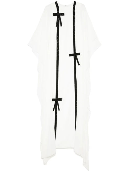 Bow-Detail Draped Abaya