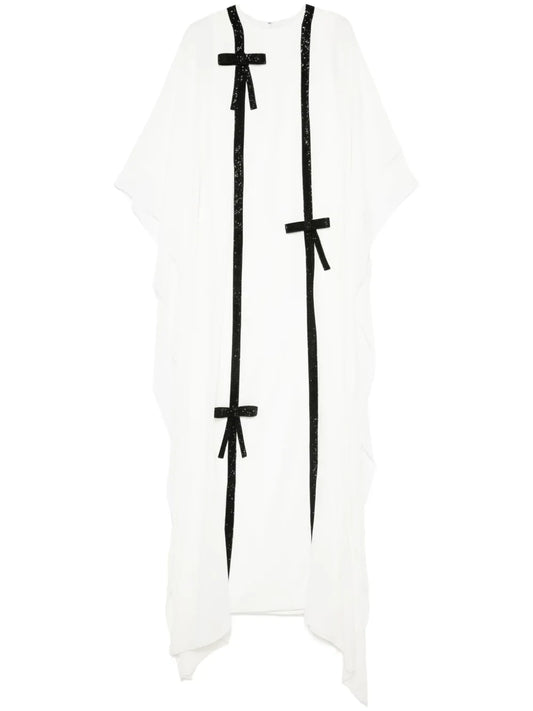 Bow-Detail Draped Abaya