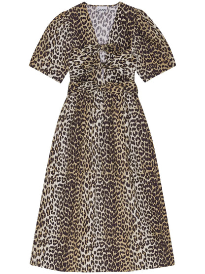 Leopard-Print Midi Dress