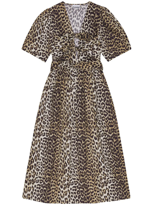 Leopard-Print Midi Dress