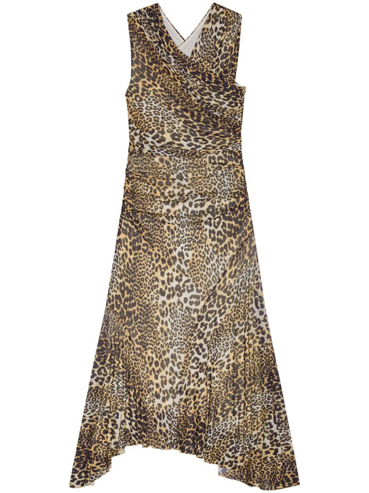 Leopard-Print Maxi Dres