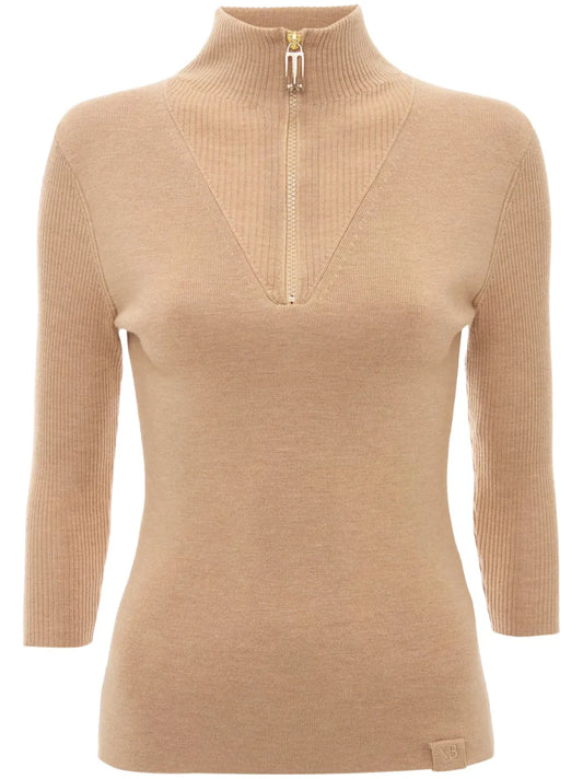 Half-Zip Knitted Top