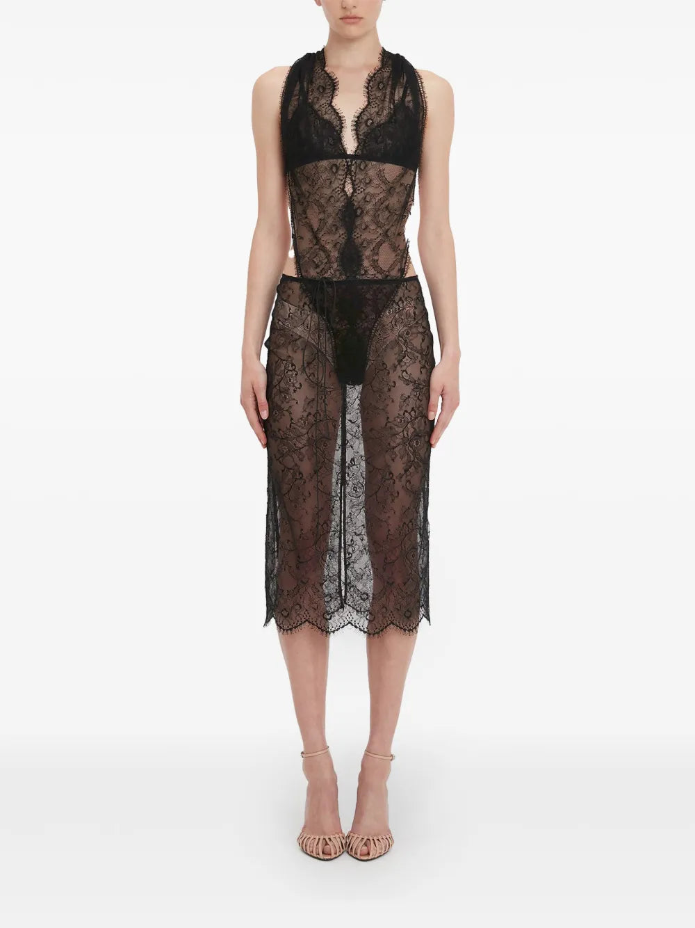 Chantilly-Lace Midi Skirt