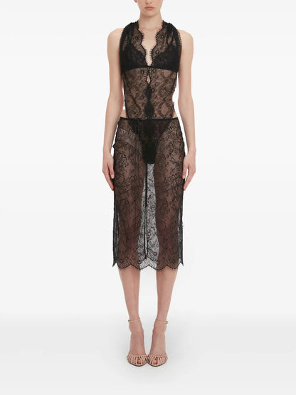 Chantilly-Lace Midi Skirt