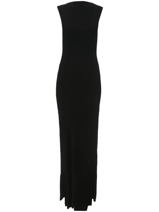 Pleat-Detailing Sleeveless Maxi Dress
