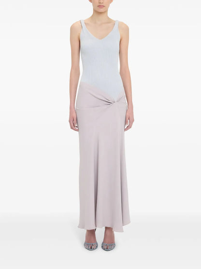 Knit-Detail Maxi Dress