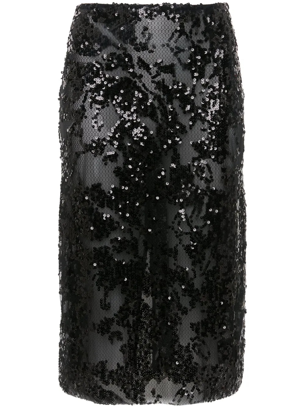 Sequin-Embellished Pencil Midi Skirt