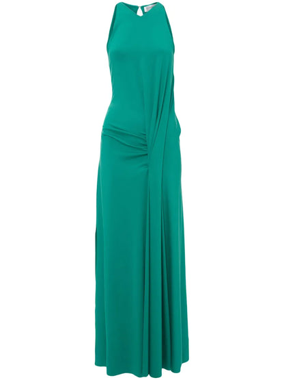 Draped Sleeveless Maxi Dress