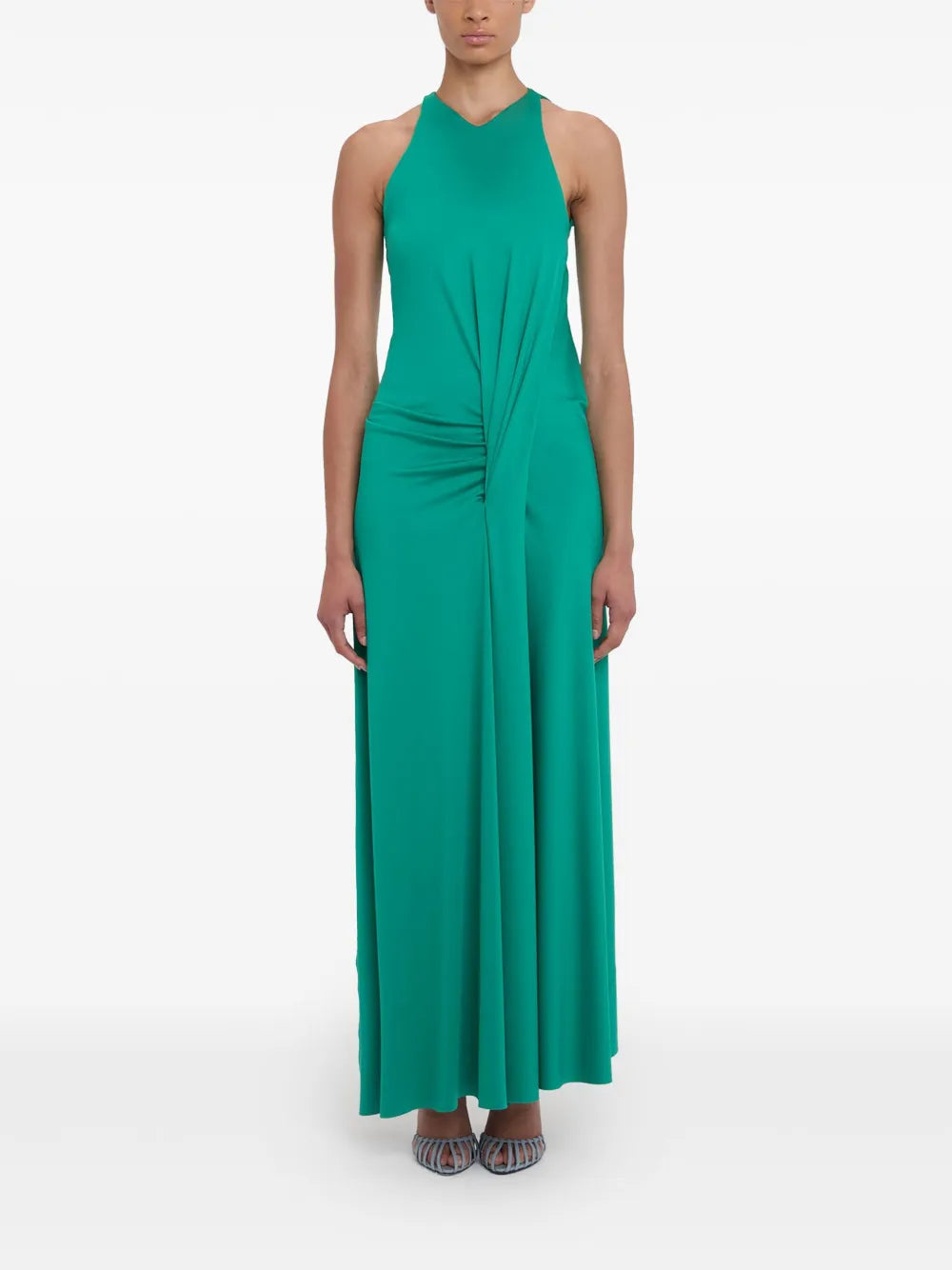 Draped Sleeveless Maxi Dress