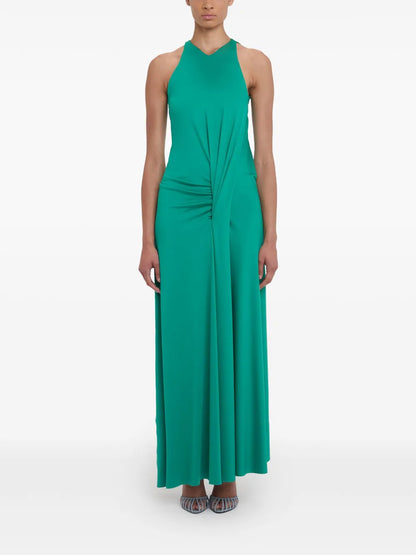 Draped Sleeveless Maxi Dress