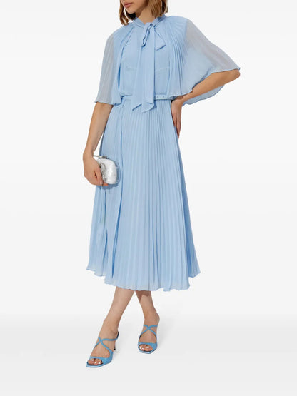 Chiffon Cape Midi Dress
