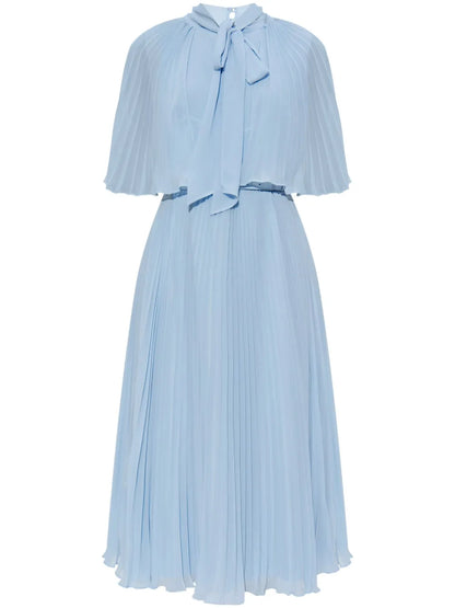 Chiffon Cape Midi Dress
