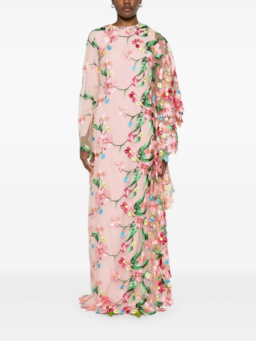 Floral-Embroidered Abaya