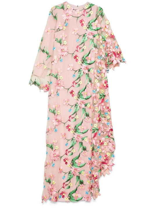 Floral-Embroidered Abaya