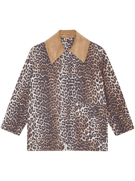 Leopard-Print Bomber Jacket