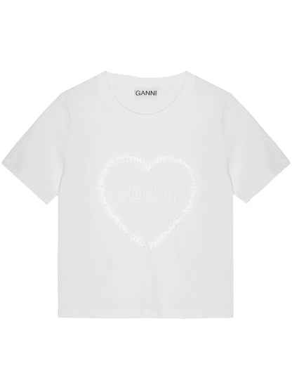 Heart-Appliqué T-Shirt