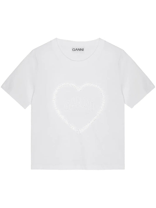 Heart-Appliqué T-Shirt