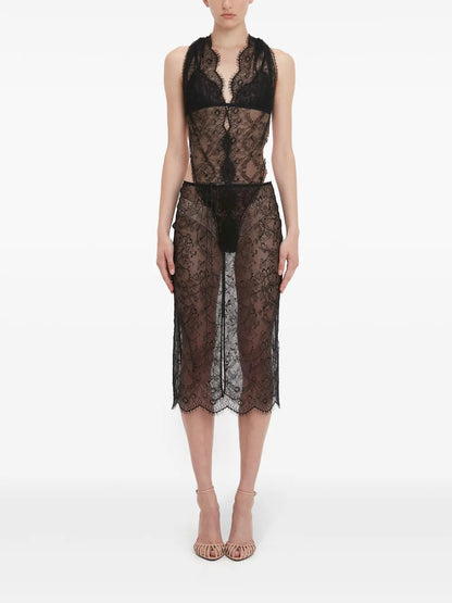 Halterneck Lace Bodysuit