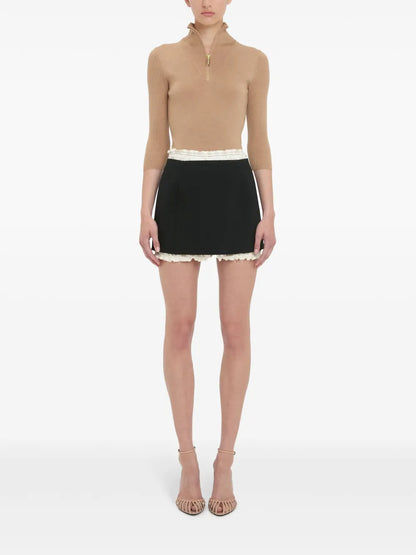 Ruched-Detail Mini Skirt