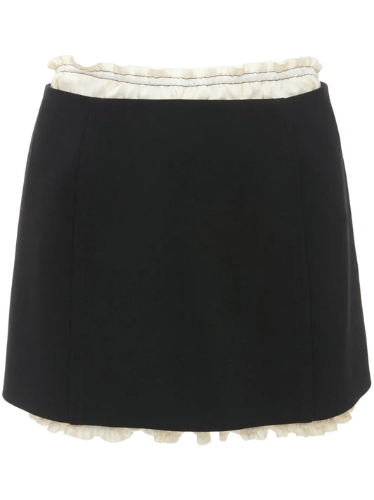 Ruched-Detail Mini Skirt