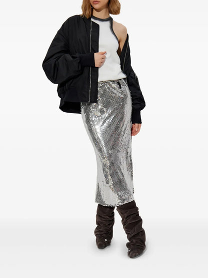 Bishop-Sleeves Bomber Jacket