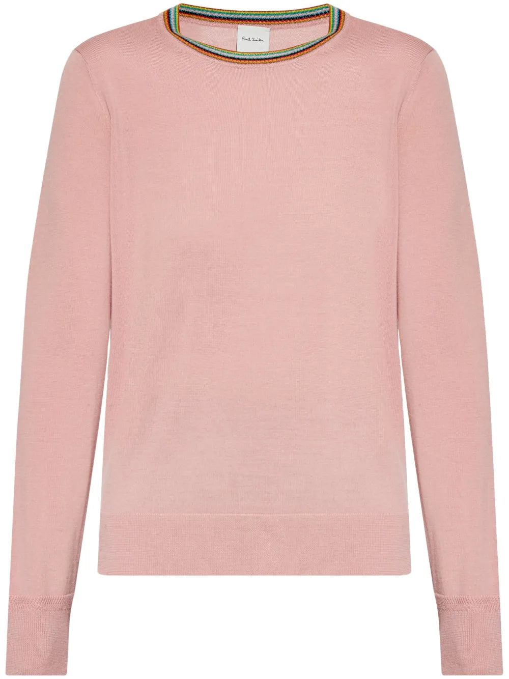 Striped-Neck Merino Sweater